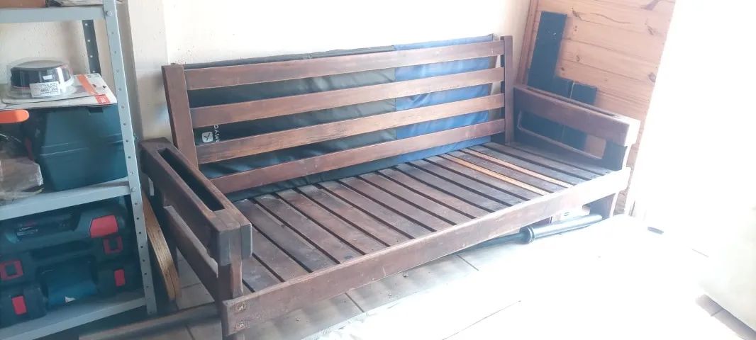 Sofa Madeira Maciça Rústica 3 Lugares + 2 Poltronas - Retirar - Foto 6