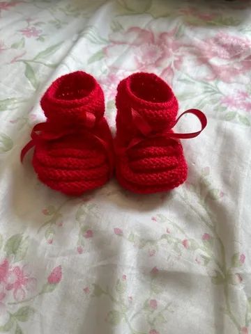 Sapatinho Bebê RN a 6 meses vermelho 