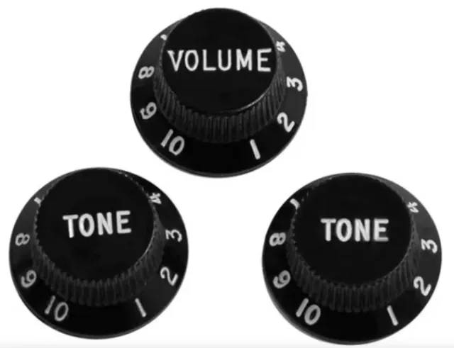 Jogo 03 Knobs Guitarra/baixo Stratocaster Preto