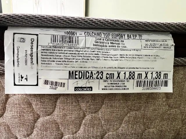 Cama de casal F.A. Colchoões de 1.800 por 900,00 - Foto 5