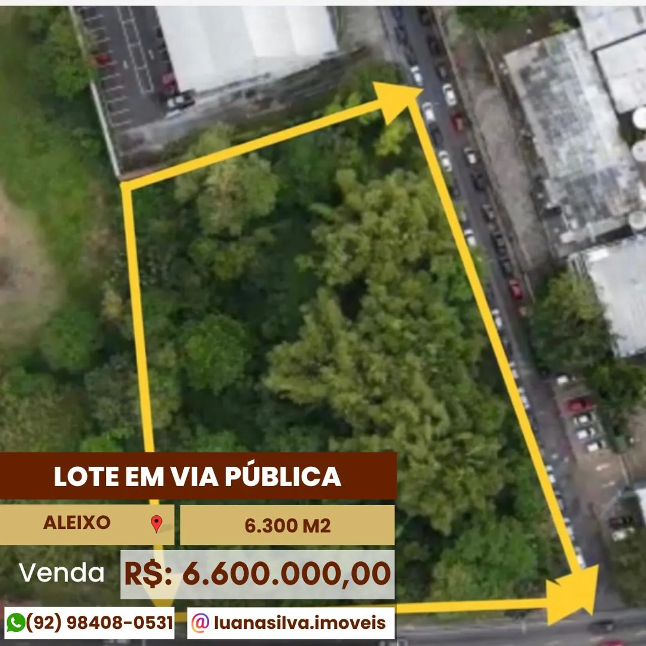 LOTE VIA PÚBLICA - Imóvel para venda tem em São Francisco - Manaus - AM