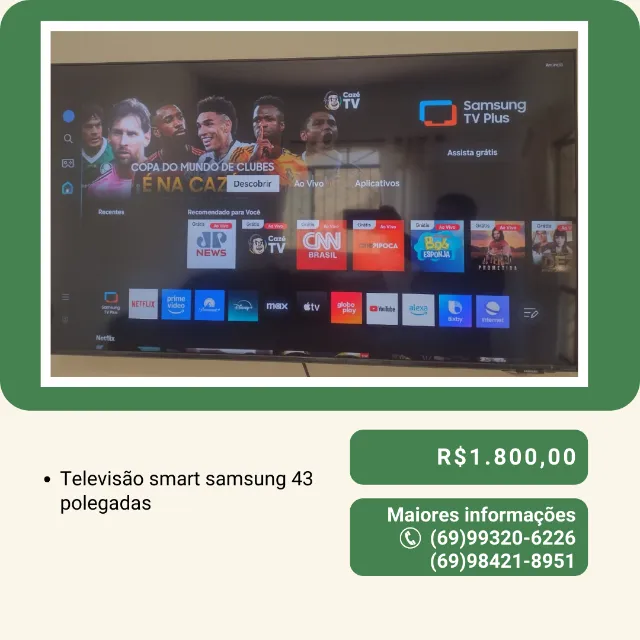 Televisão smart samsung 43 polegadas