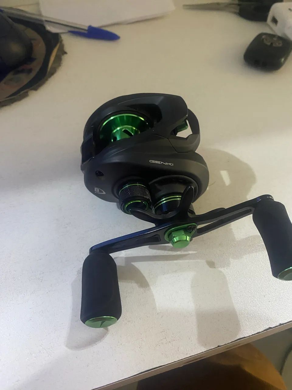 Carretilha daisen 8 rolamentos e uma linha 8 fios  - Foto 2