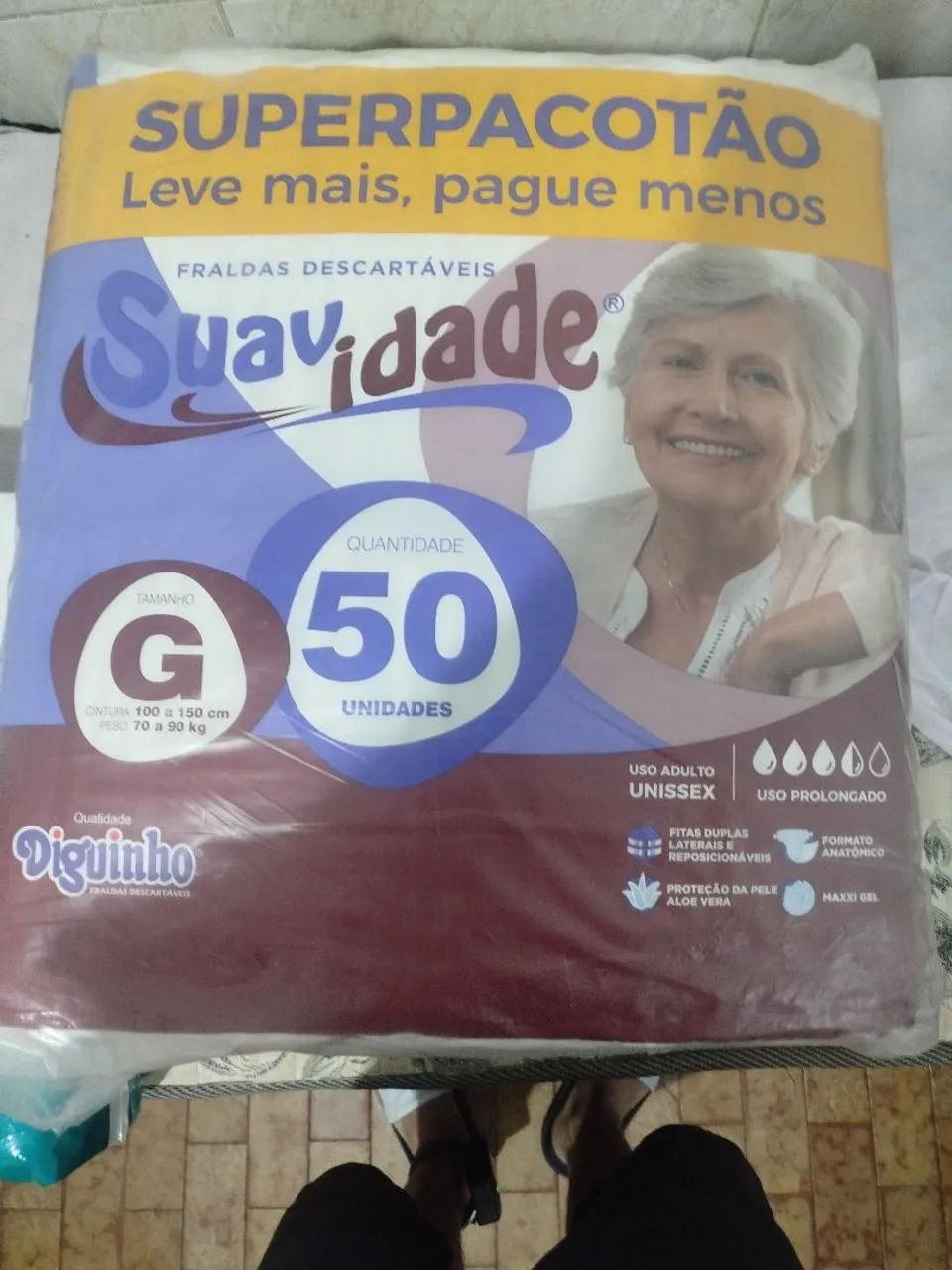 Fraldas descartáveis Suavidade - Pacote com 50 unidades