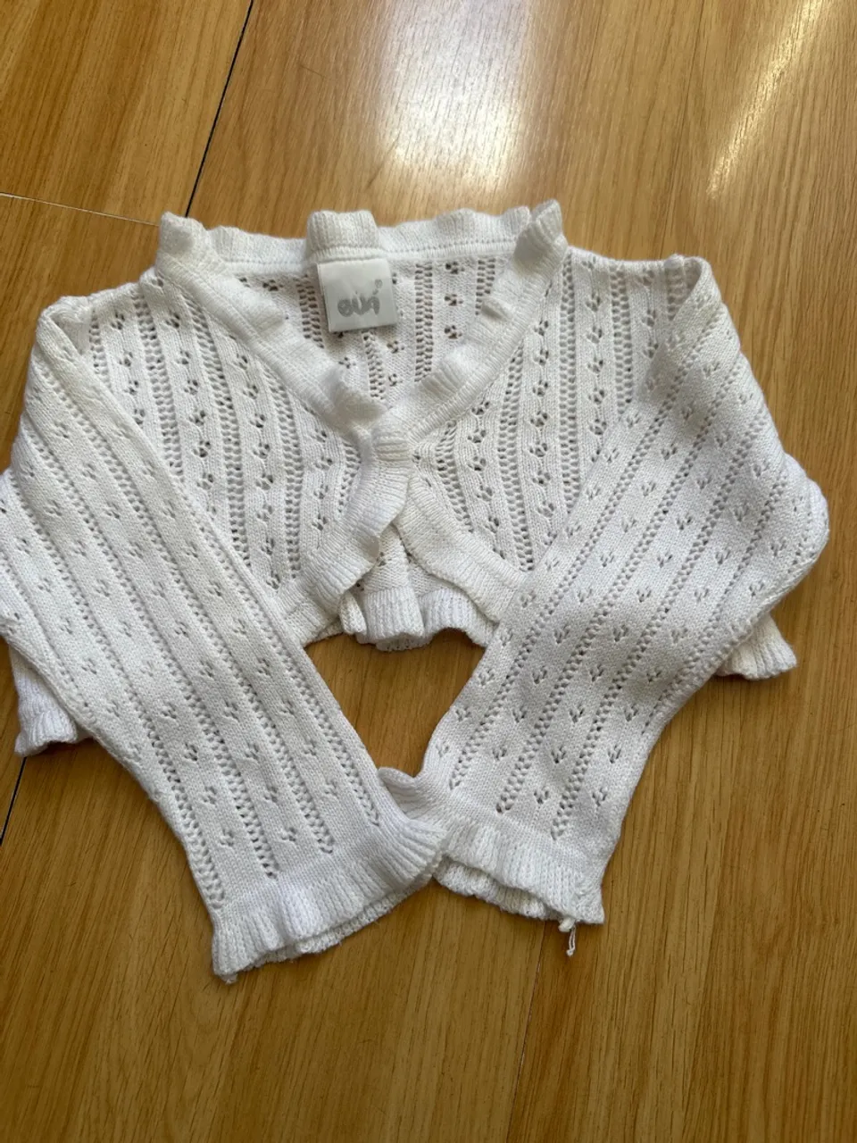 Bolero de Tricô Branco Infantil