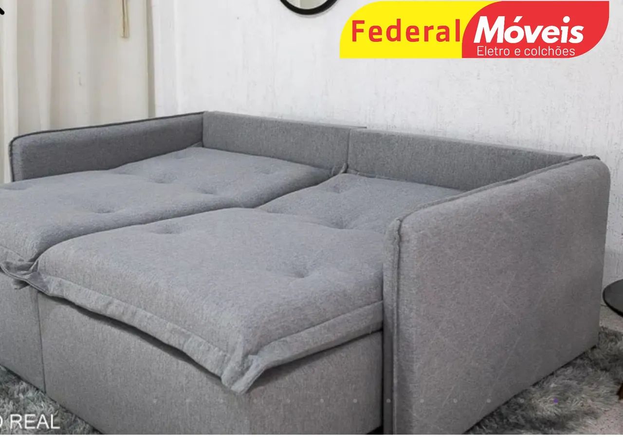 Sofá Cama 2,20m Linho c/ Almofadas - Solicite Nosso Catálogo  - Foto 2