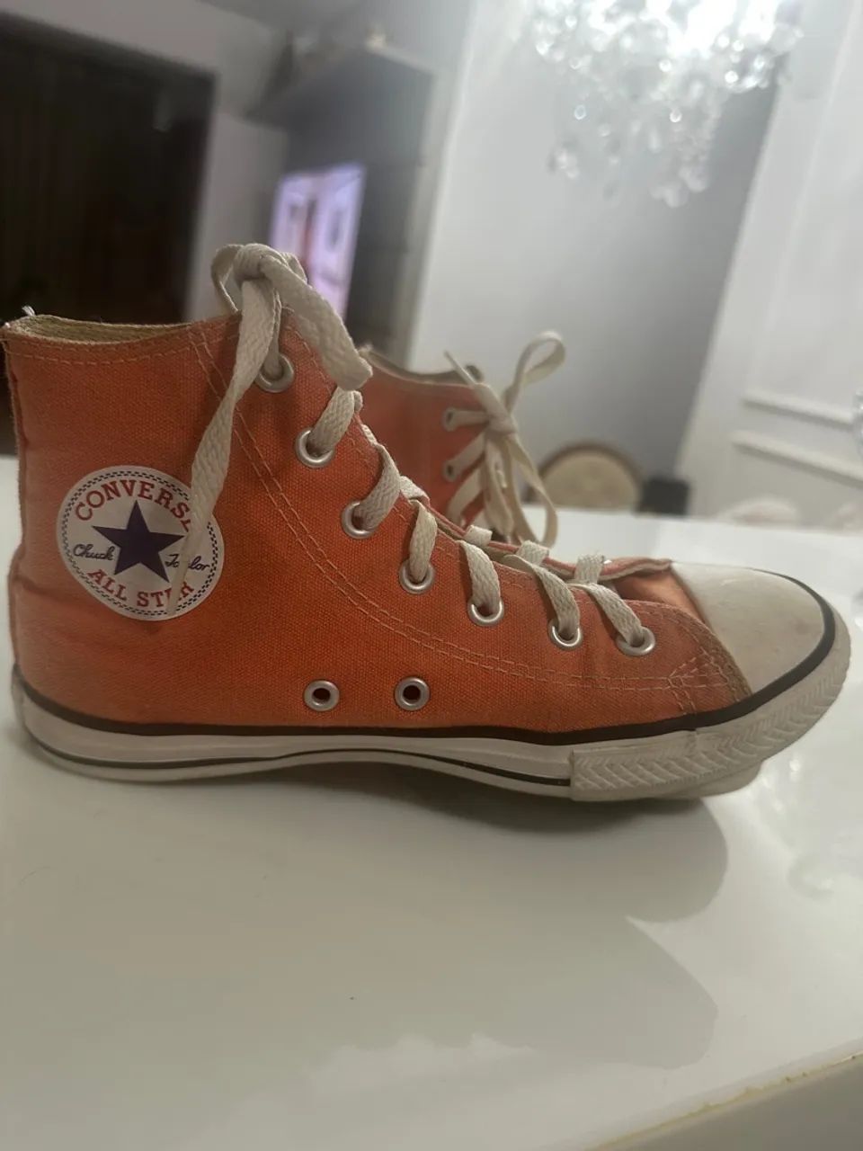 Tênis Converse Infantil Laranja n 32 - Foto 4