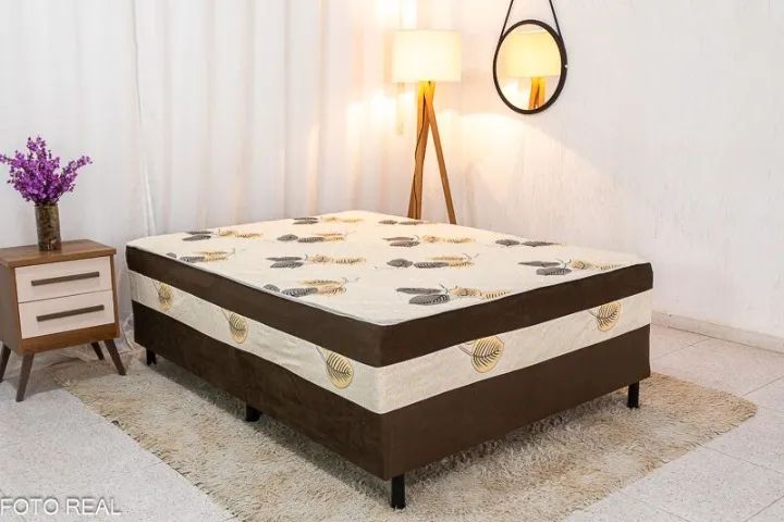 cama box casal suede marrom - Foto 2