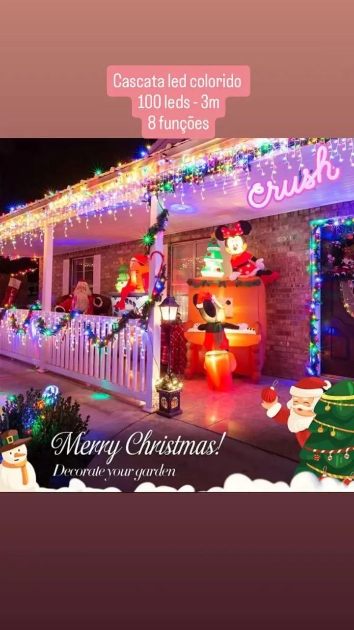 Cascata led 8 funções pisca - Foto 3