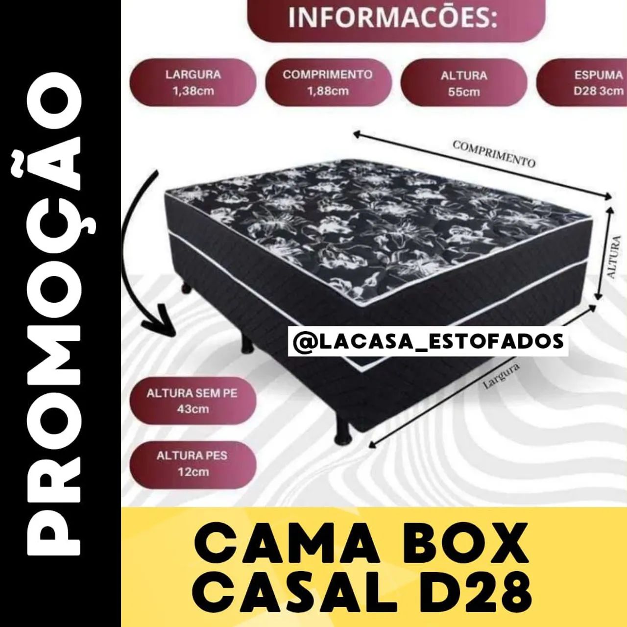 Cama Box Casal D28 - Promoção!