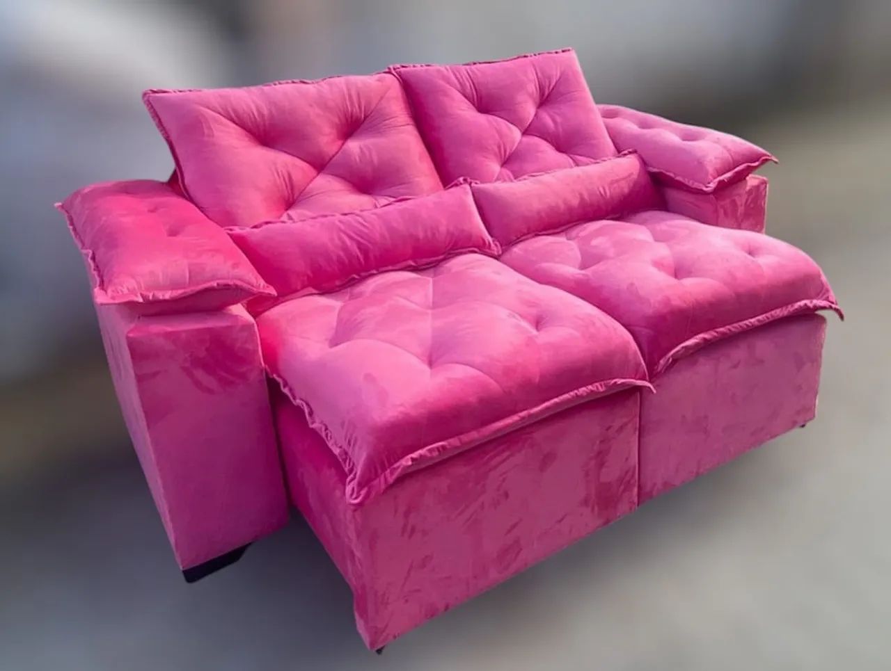 Sofá de Canto Rosa - Novo e Confortável