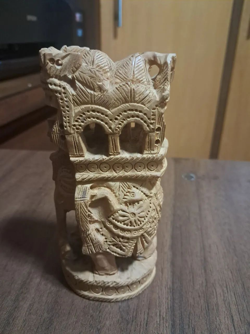 Escultura - Elefante Indiano - Madeira - Foto 3