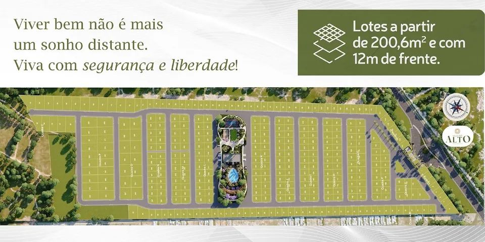 Condomínio Vila do Alto - Lotes/Terreno de 204 m² pronto para construir por 224.321,81