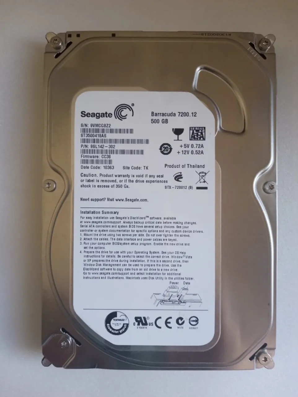 HD Seagate Barracuda 7200.12 500GB