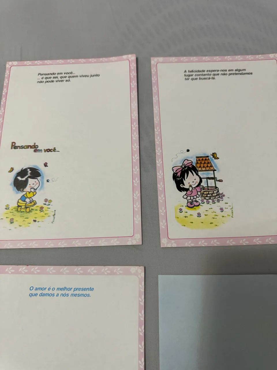 Kit 4 papéis de carta com frases, raro da década de 80/90 - Foto 2