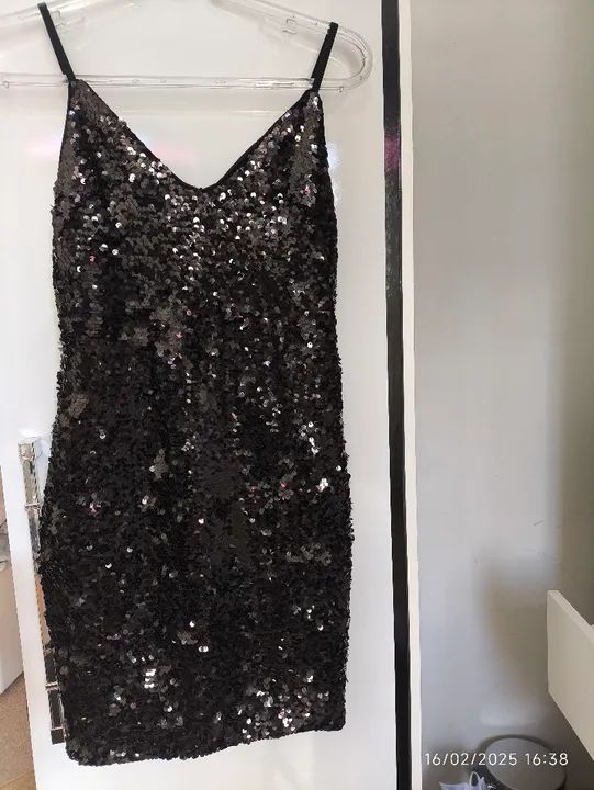 Vestido de Sequined Preto - Foto 2