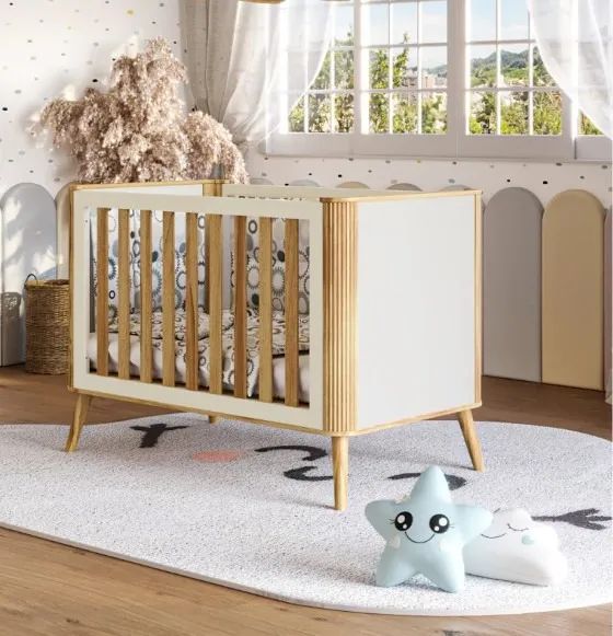 Comoda Theo + Berço Theo 4x1, 100% MDF - Peroba - Foto 3