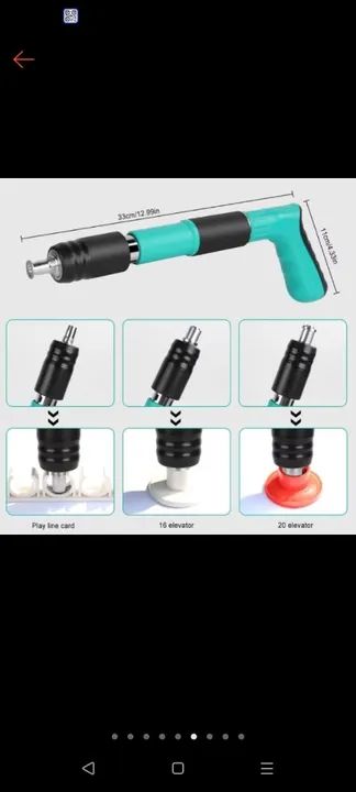 0Pistola Fixadora De Pregos Azul Ajustável Potente, Pregos 27mm - Foto 5