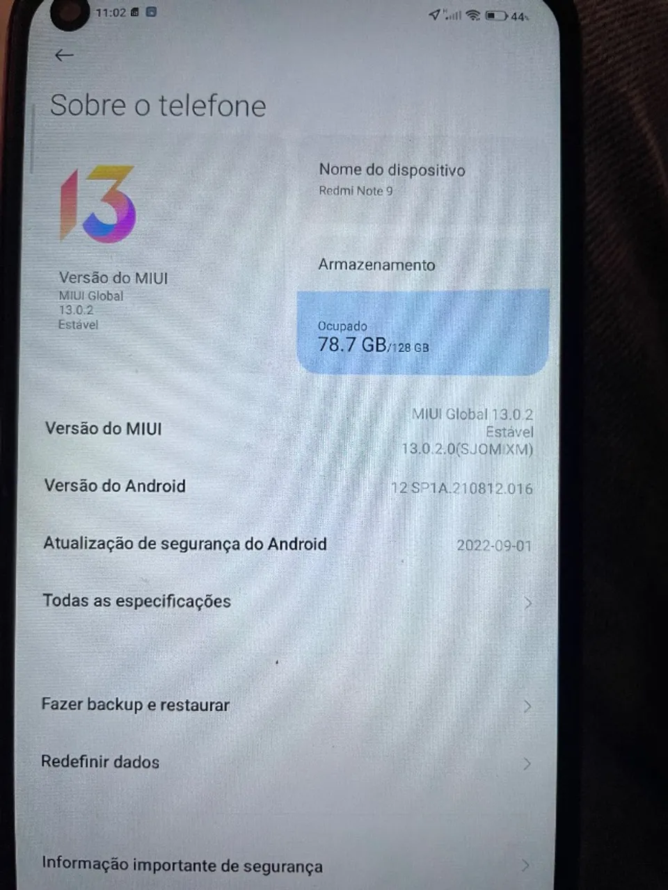 Celular Redmi note 9