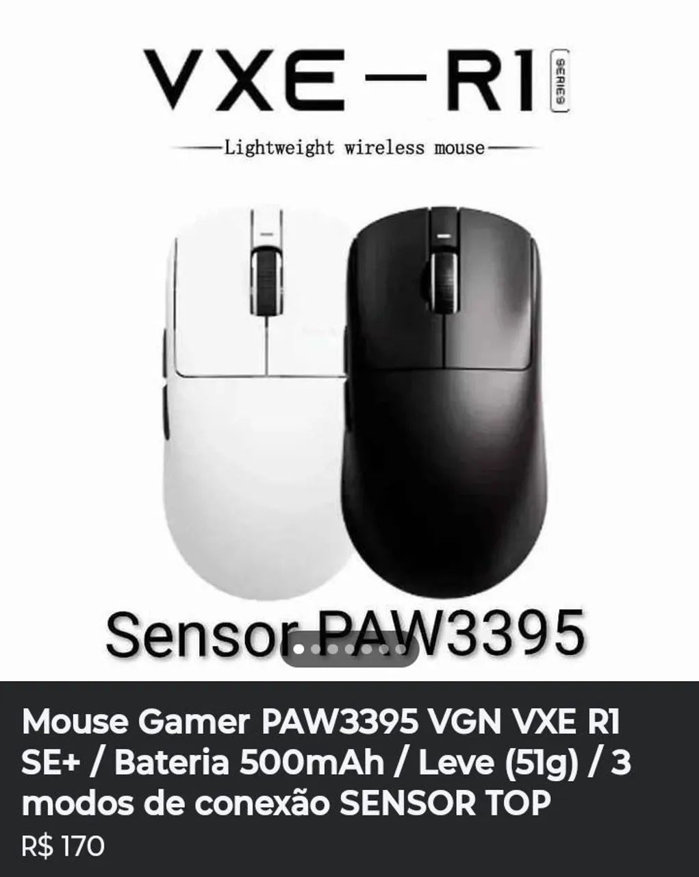Mouse sem fio, sensor top, com ou sem dock (Sensor Paw3311 ou Paw3395) NOVOS - Foto 5