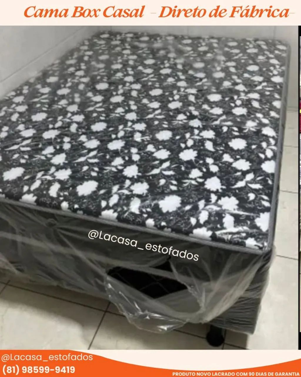 Cama box casal com espuma D28 acoplada 