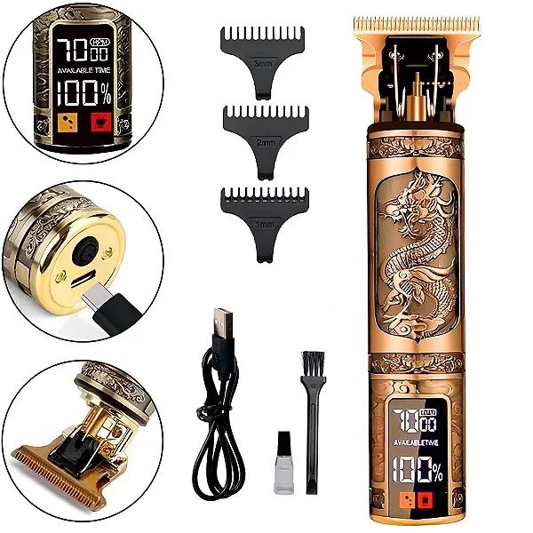 Máquina de Cortar Cabelo e Acabamento com Potência de 5W e Visor Led - Tomate