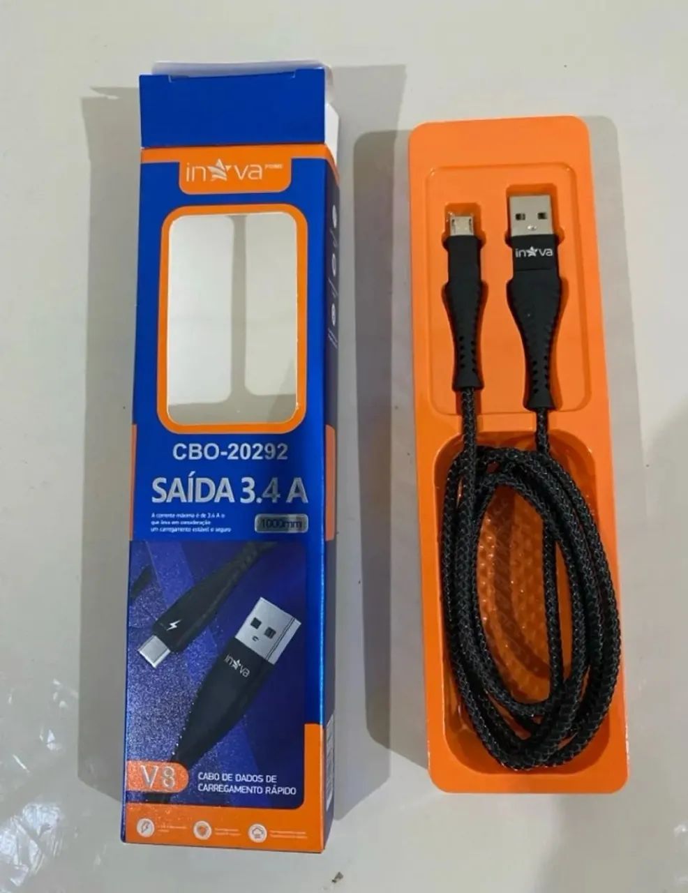 Cabo USB V8 3.4A Carregamento Rápido - Inova - Foto 2