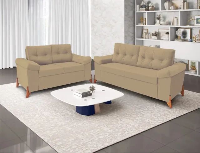 SOFÁ 2 E 3 LUGARES COM BRAÇOS ALMOFADADOS 