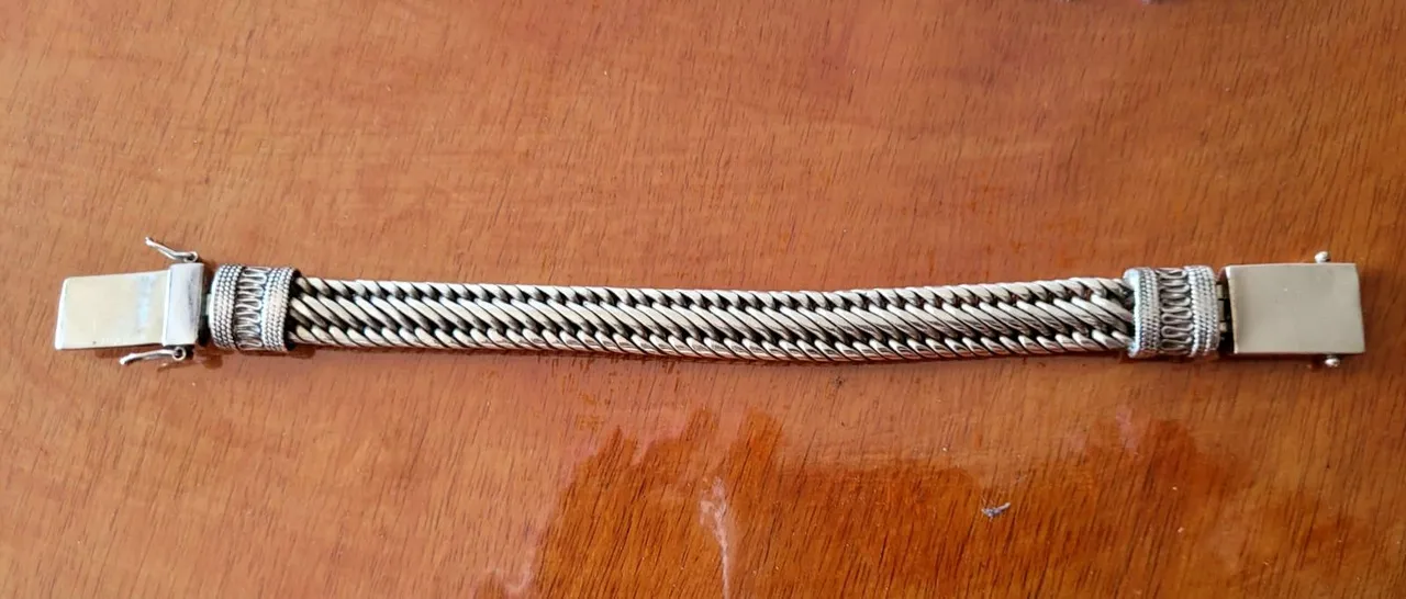 Pulseira de prata maciça