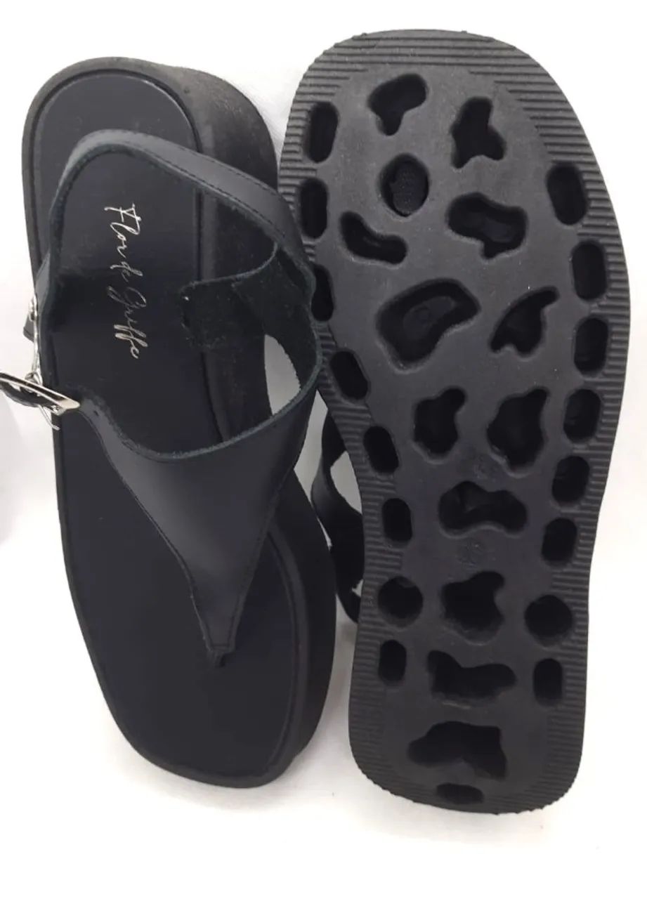 Sandalia flor de griffe flat flatform tamanco papet  tamanho 36 - Foto 2