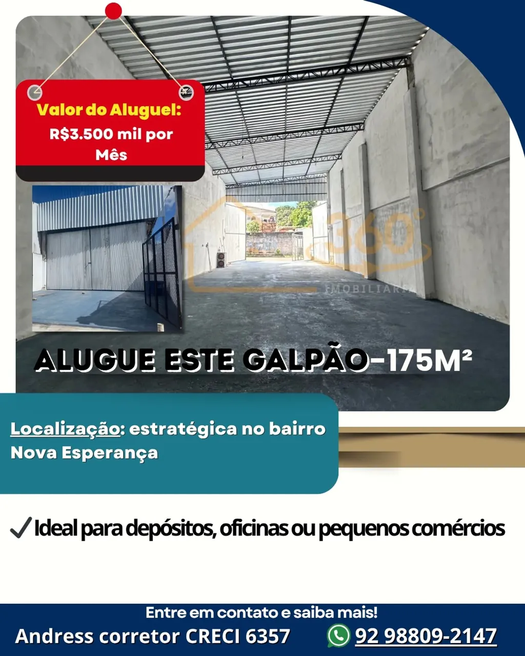 Alugo Galpão em Nova Esperança  Manaus