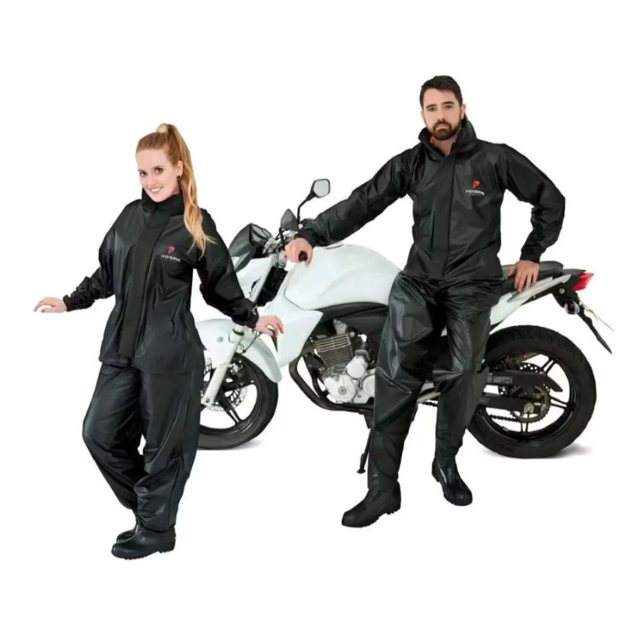 0Capa De Chuva Motoqueiro Moto 100% Impermeável PVC Masculino - Foto 2