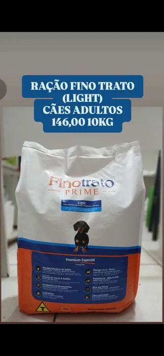 Ração Finotrato cães adultos Light - 10kg