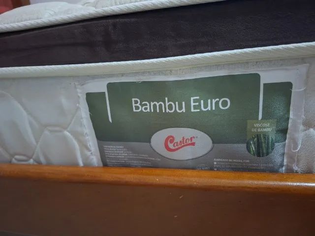 Cama de madeira solteiro e colchão de mola - Foto 2