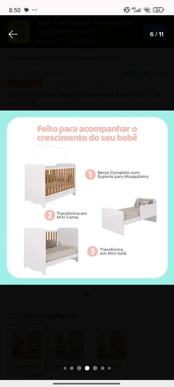 Quarto bebe berço com comoda - Foto 3