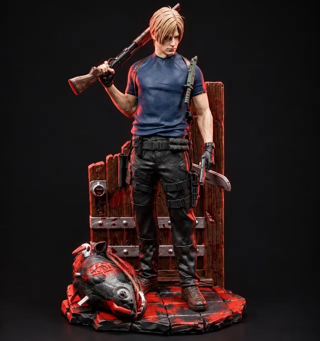 Action Figure Leon Kennedy Boneco Estátua Colecionável