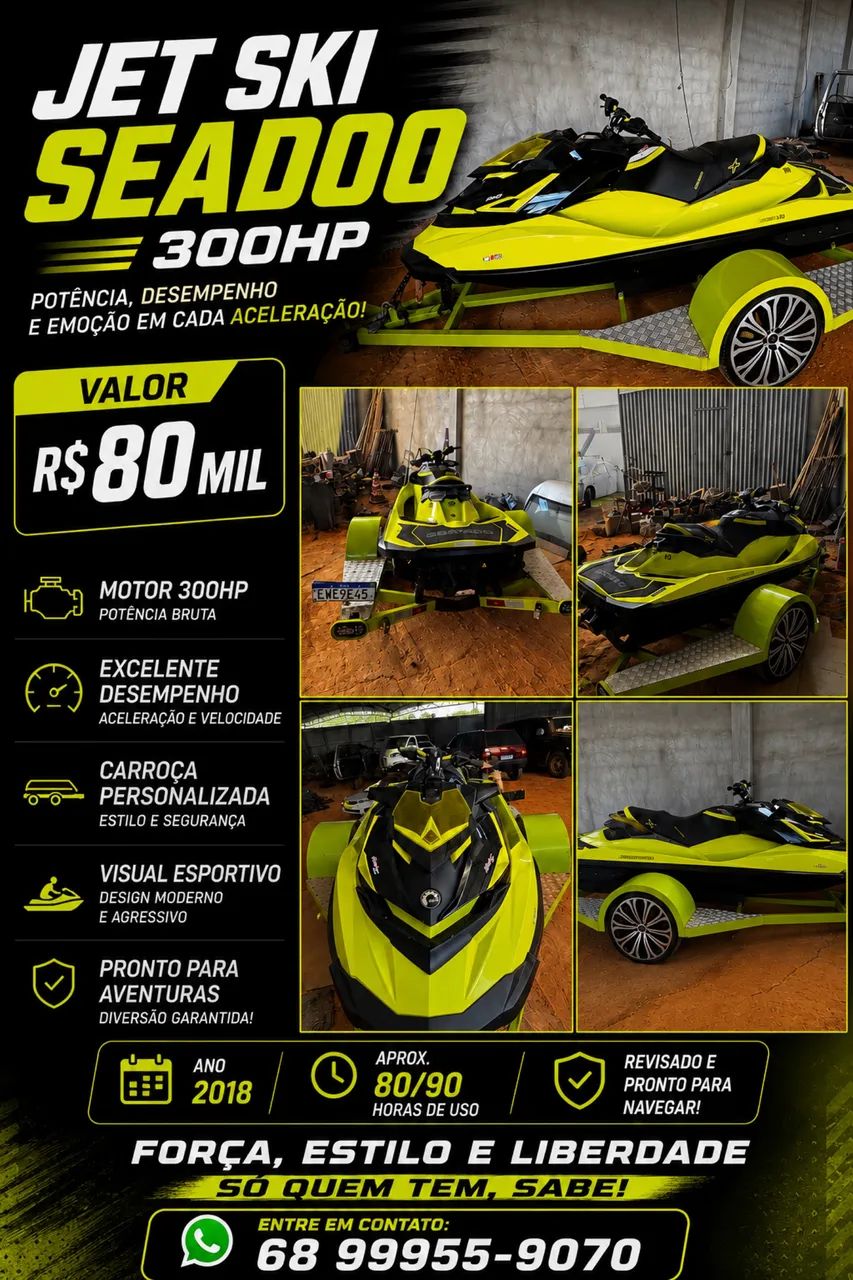 JET SKI BRP SEA-DOO 300 HP + CARROÇA PERSONALIZADA  - Foto 9