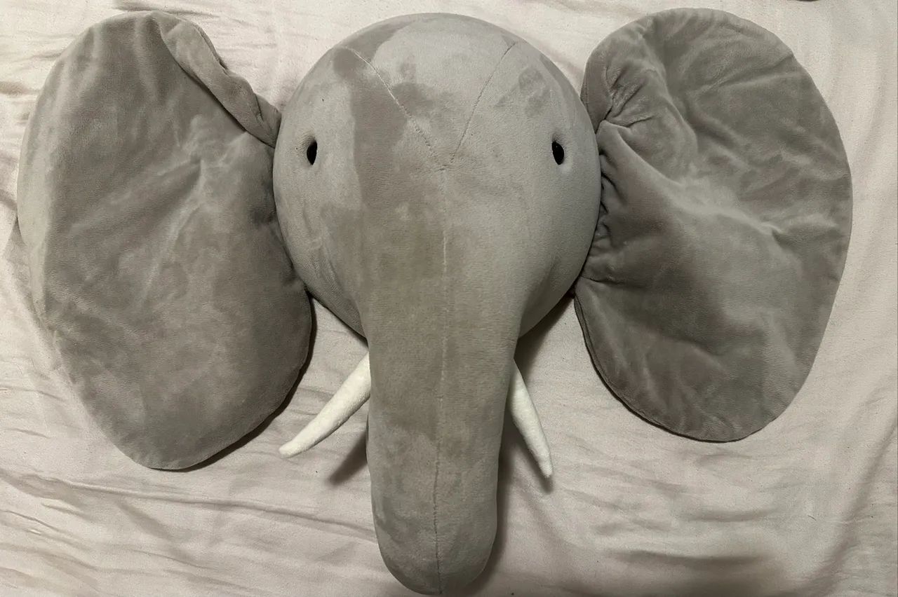 Cabeça de elefante pelúcia