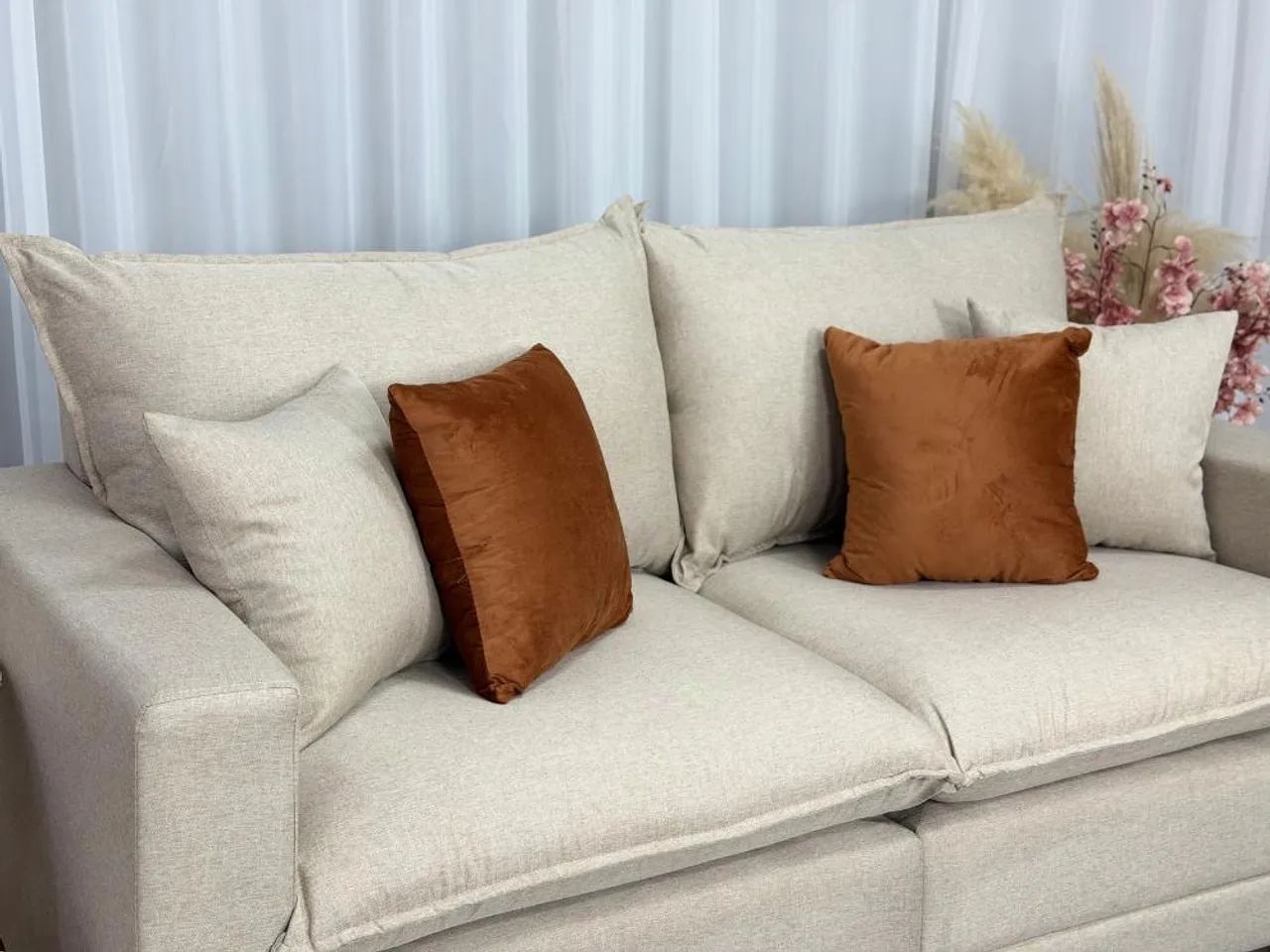 Sofá Beirut Living Molas Ensacadas 1.80m - Bege Linho - Foto 3