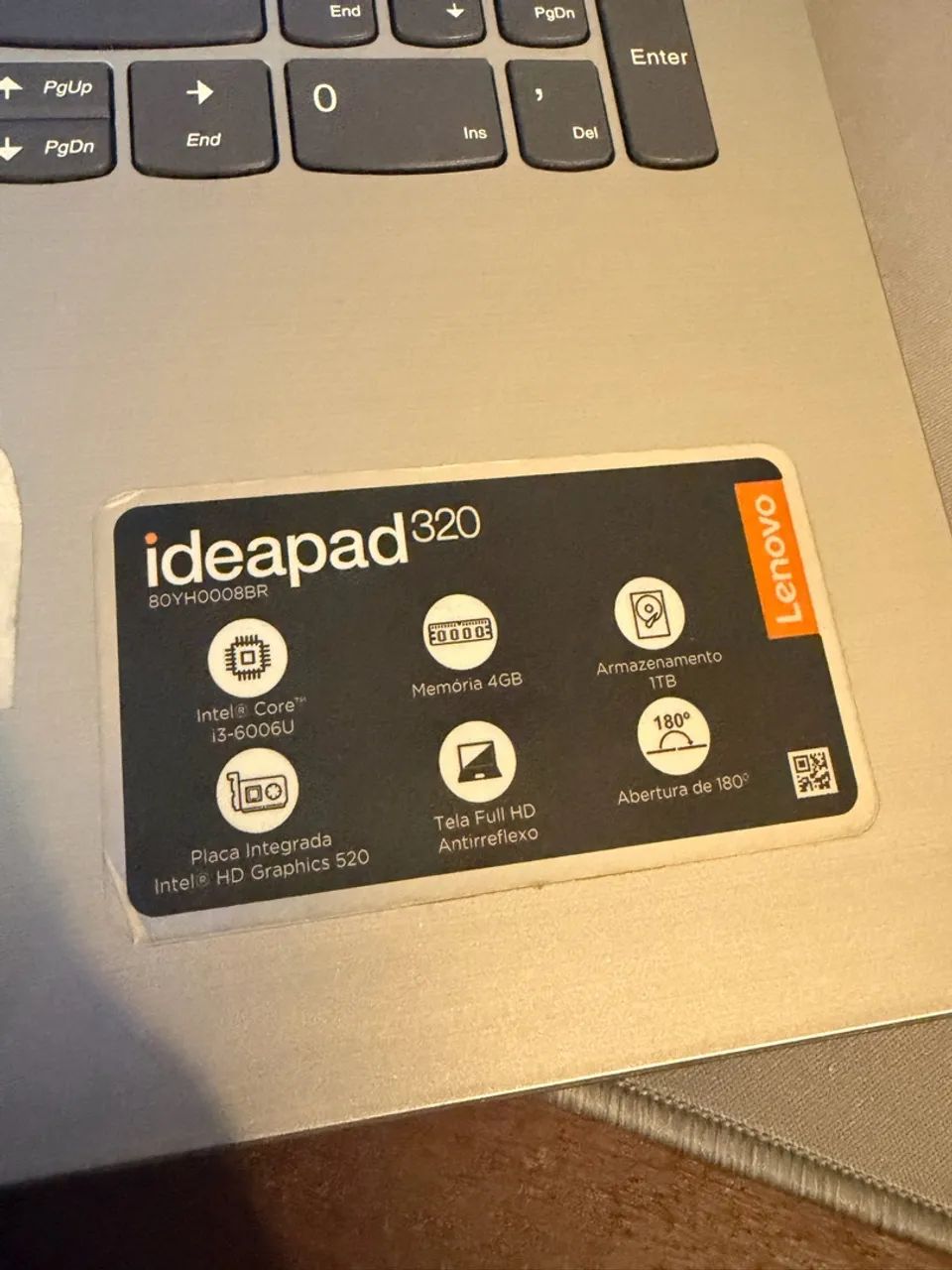 Notebook Lenovo IdeaPad 320 | i3 | 4GB RAM | 1TB | Full HD