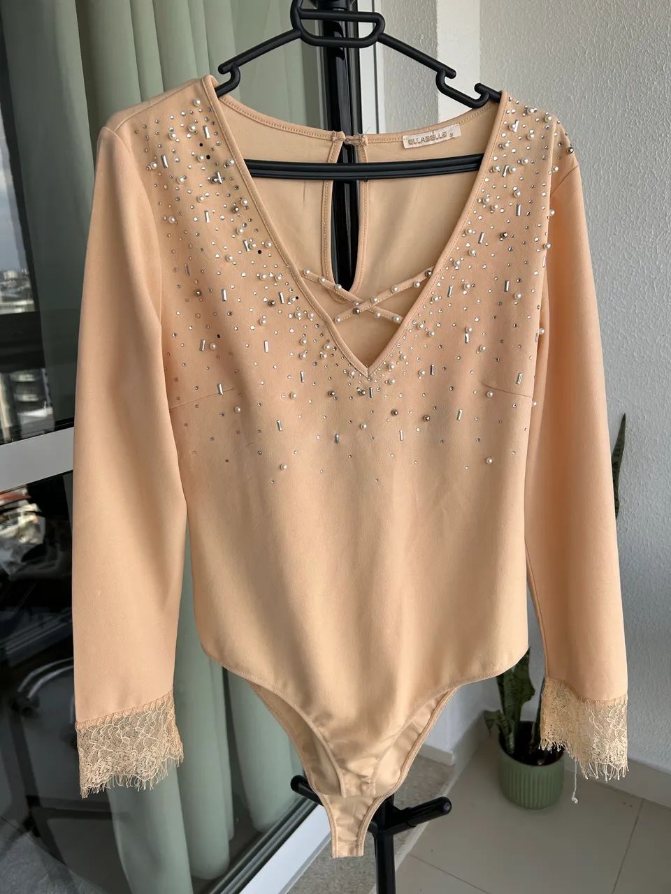 Body EllaBelle Nude com Strass e Pérolas | Tamanho G - Foto 2
