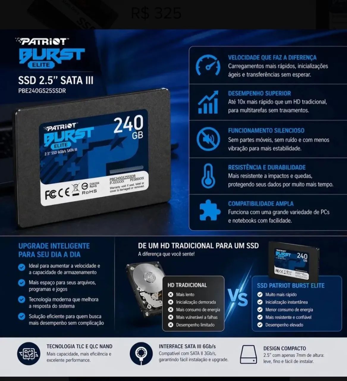 Ssd patriot 240gb  - Foto 2