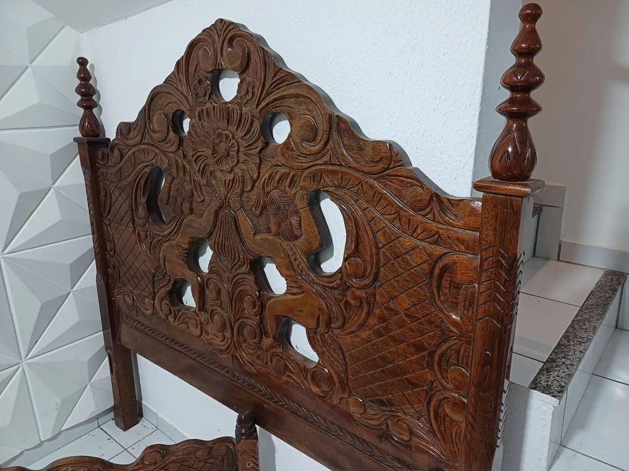 CAMA CASAL MADEIRA MACIÇA  - Foto 2