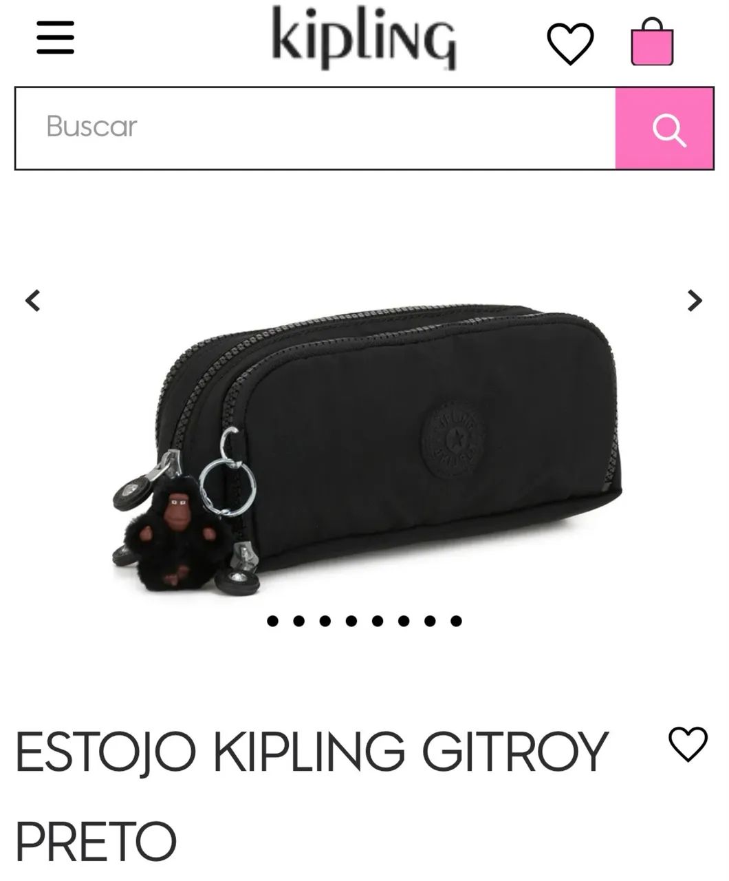 Kit Mala e Estojos Kipling True Black Original - Foto 4