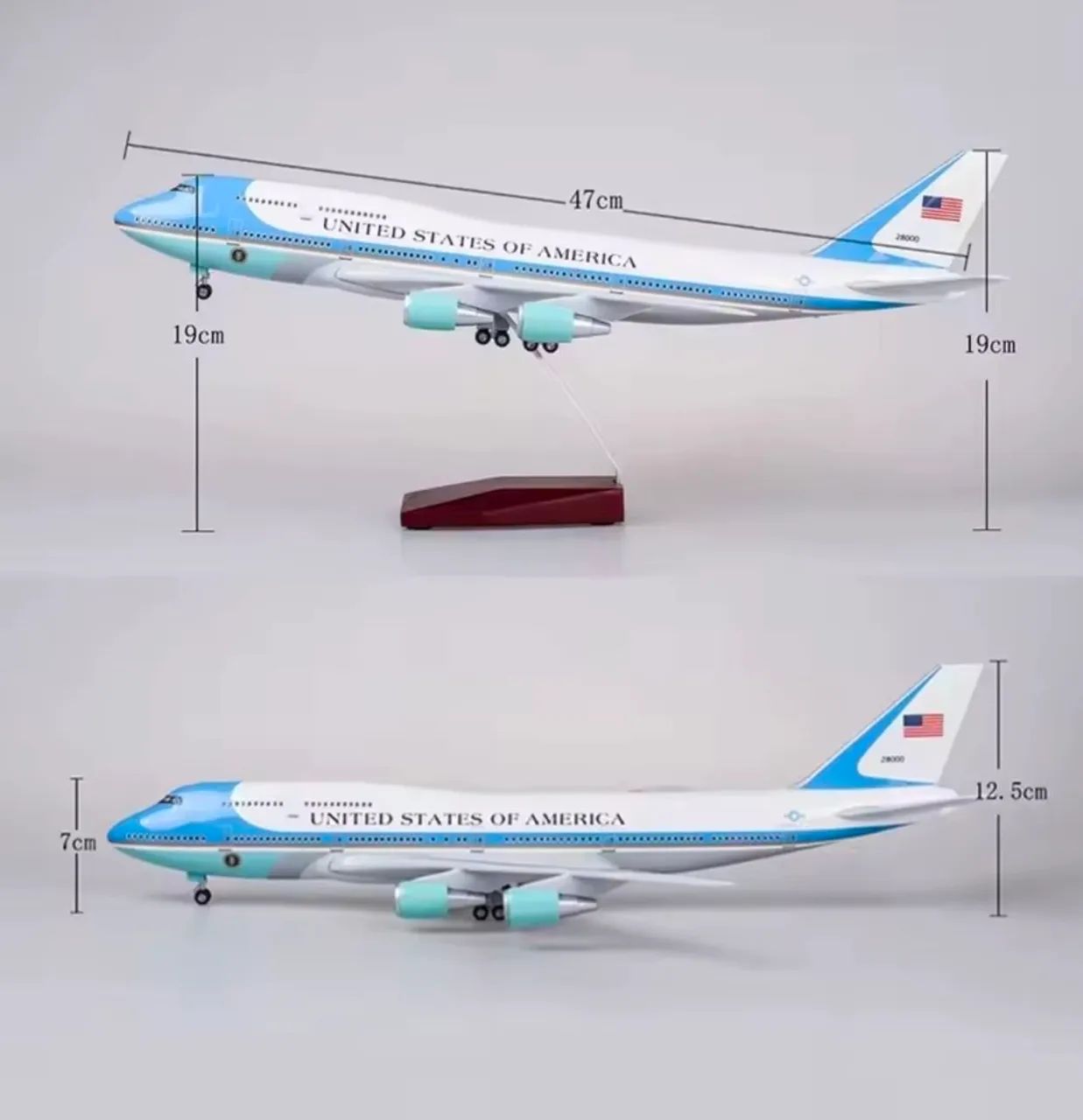 Miniatura Boeing 747 Air Force One escla 1/250  - Foto 5