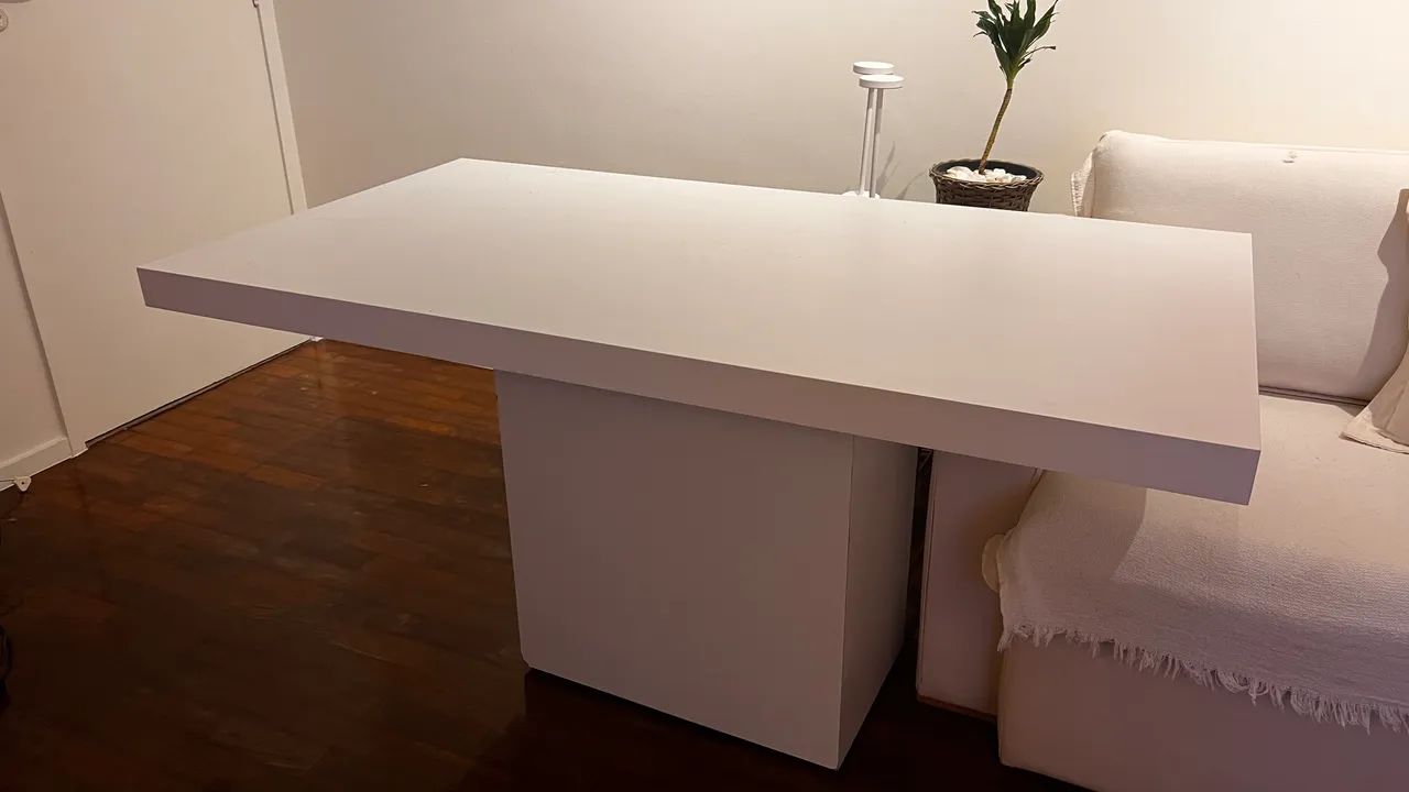 Mesa de jantar retangular em MDF Laca branco 150x80 - Foto 2