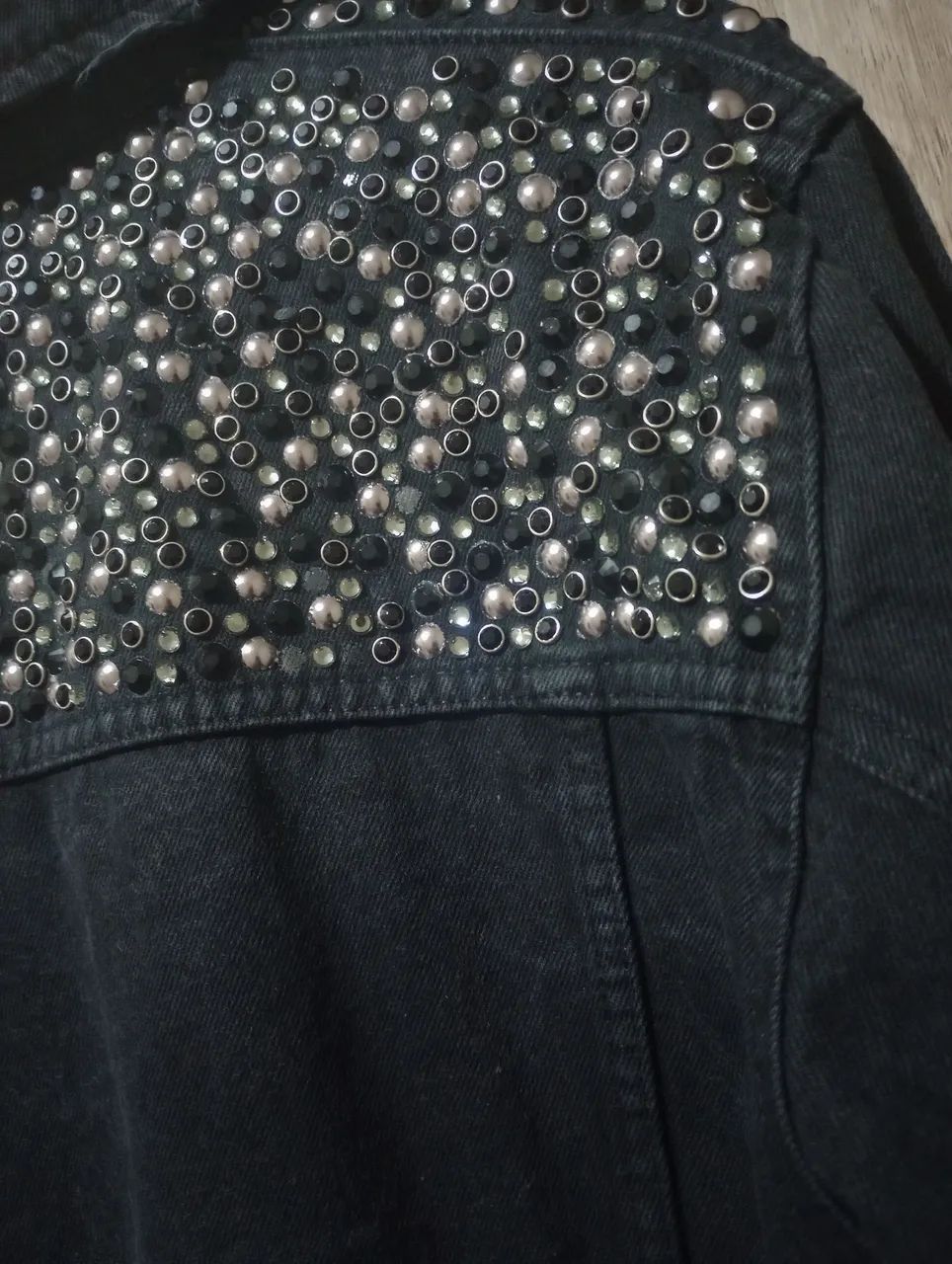 Jaqueta jeans preta over - Foto 4