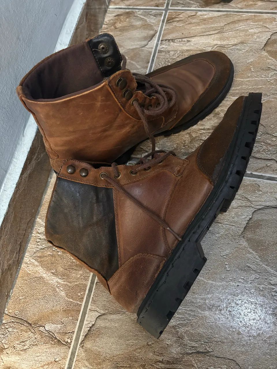 Bota Couro Marrom Original TNG - Foto 5