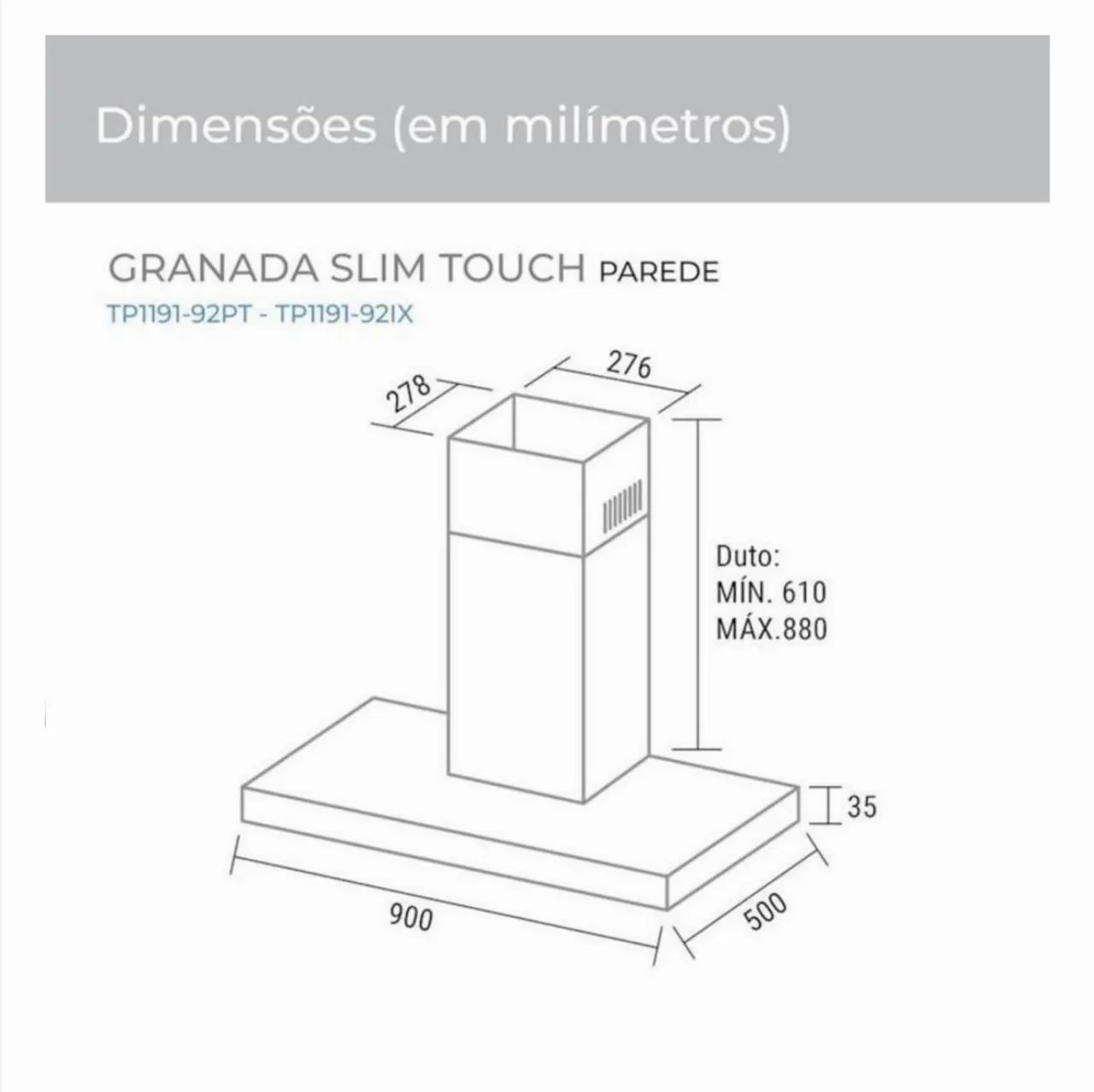 Coifa Suggar Granada Slim Touch 90cm - Foto 2