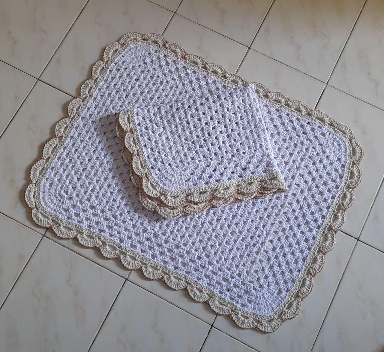 Kit de tapetes de crochê retangular 